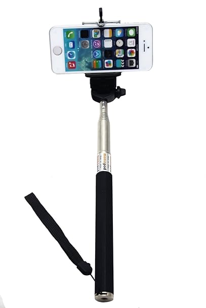 UFCIT(TM) Extendable Self Portrait Selfie Handheld Stick Monopod with Smartphone Adjustable Holder for iPhone, Samsung and other smartphones (black)