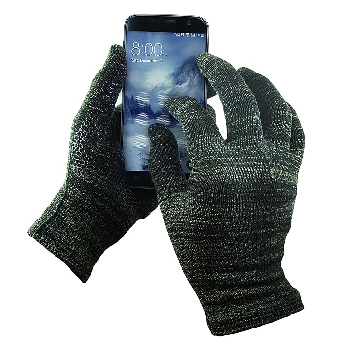 GliderGlove Copper Infused Touch Screen Gloves - Entire Surface Works on iPhones, Androids, Ipads, Tablets - Anti Slip Palm for Driving Phone Grip - (Winter -Medium)