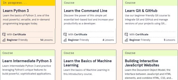 Courses-inside-Codecademy-Pro Courses only available at Codecademy's Pro level