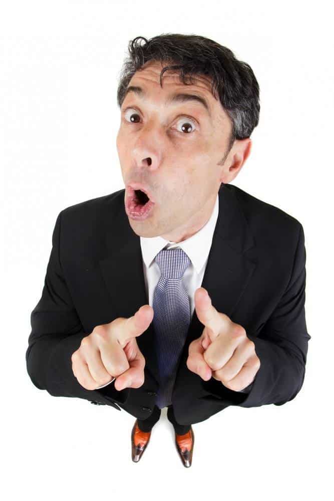 Argumentative persuasive businessman