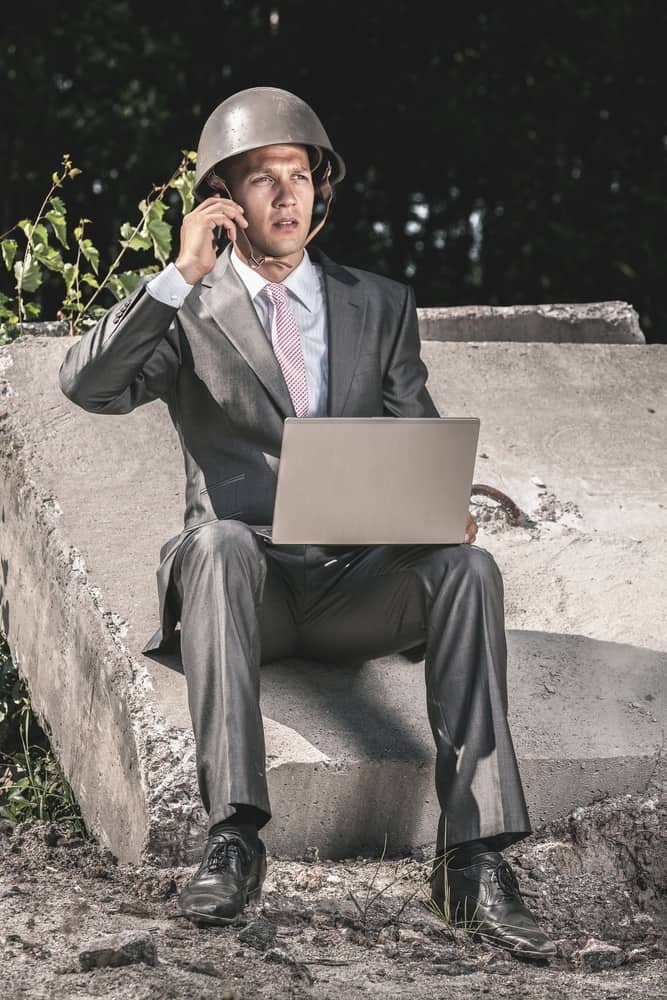 Businessman at war