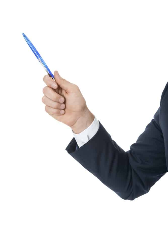 Stylish young businessman doing a presentation