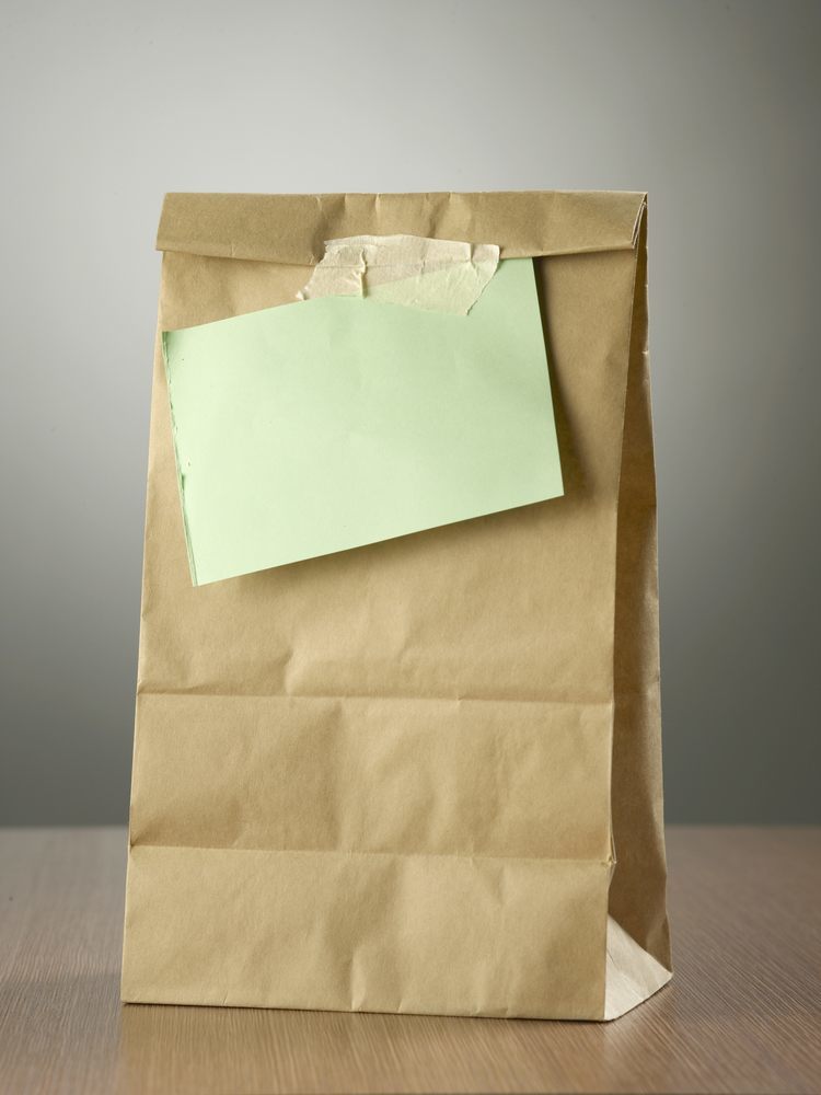lunch bag with note on it