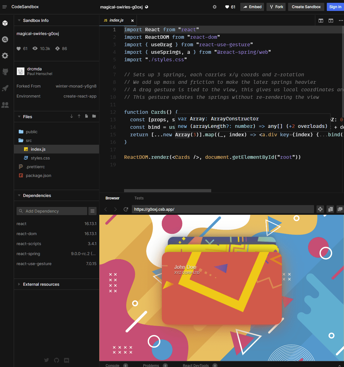 Code Sandbox Extension